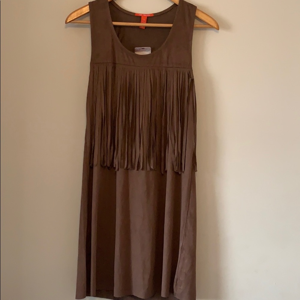 Chelsea & Violet Suede Fringe Mini Dress